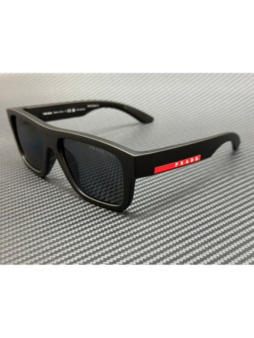 New Prada Linea Rossa Men  Black Sunglasses 56-16-145